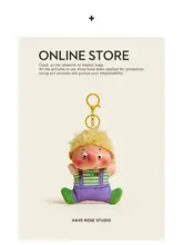 毛糸製の可愛いバックチャーム【男性用・ぬいぐるみタイプ】