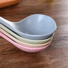 小麦わら製の長柄スプーン【大容量・耐衝撃・家庭用・粥用】