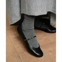 リボン付き バレエシューズ【レオパード柄・フラット・女性用】