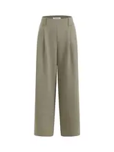 高腰ストレートパンツ【女性用・ゆったりテーパード・カジュアル】