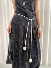 花柄デザインの細身ベルト【スカートやジーンズに対応・シンプルな装飾】（セットアップ対応）