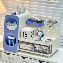 デスク用収納スタンド【多機能・文房具整理・スリムデザイン】（セットアップ対応）