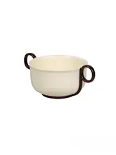 suomu デザインのレトロ風ダブルハンドル陶器碗【フランス風・マルチカラー】
