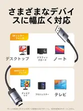 DPからHDMIに変換する高画質接続ケーブル【4K対応・コンピュータ用・モニター・テレビ】