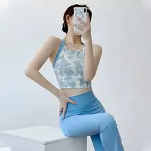 花柄ヨガウェア【スポーツブラ付き・フィットネス用・女性用】（セットアップ対応）