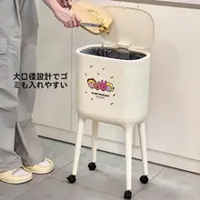スタイリッシュなキッチン用高脚ゴミ箱【蓋付き・防臭設計・ハンズフリー】