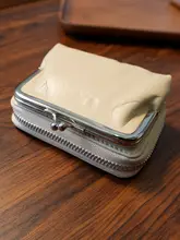 本革製 レディース ミニ財布【ジッパー式・牛革・カード収納】