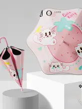 子供用雨傘【黒いビニール・角丸デザイン・晴雨兼用・安全ローラー】