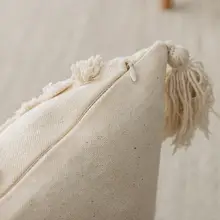北欧風刺繍ソファクッションカバー【タッセル付き・クッション性・寝室用】（セットアップ対応）