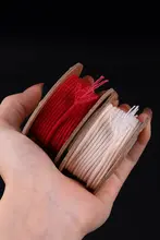 赤い編み込みコットン紐【手作りブレスレット・DIY素材】