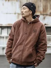 ストリートスタイルのフリース起毛フードジャケット【保温・カジュアル・パッド入り】