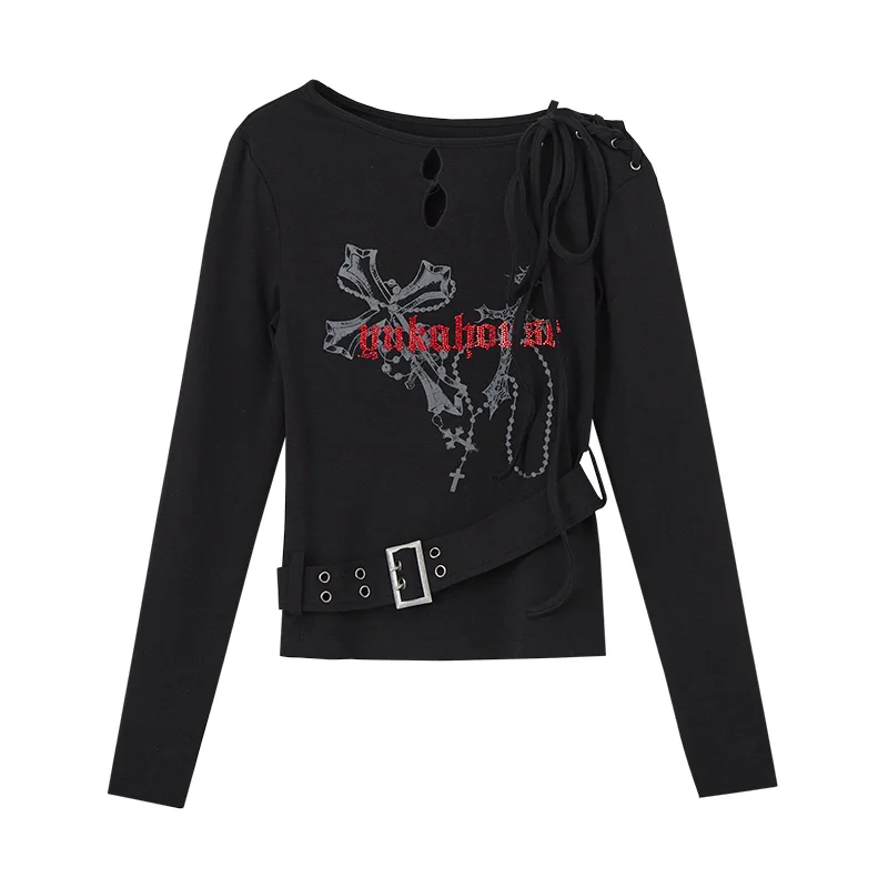 アメリカンレトロデザインのタイトフィット長袖Tシャツ：個性的な服 ブランド レディース・メンズ向けの実用性とデザイン価値