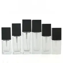 透明ガラス製 25ml/30ml/40ml 磨砂仕上げポンプボトル【ファンデーション・乳液・ミスト用】