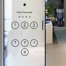 クリエイティブなパスワードガラスドアステッカー【カフェ装飾・衝撃吸収】