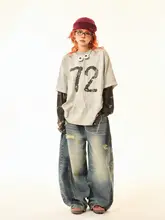 ヴィンテージ風迷彩デザイン長袖Tシャツ【秋用・レディース】
