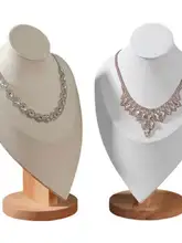 高級木製ネックレス展示台【人型デザイン・アクセサリーホルダー用】