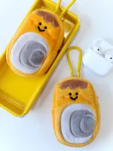 ユニークな象抜蛤毛糸製ヘッドフォンケース付きキーホルダー【愉快な海鮮デザイン・ストラップ付き】