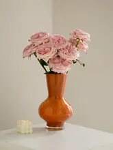 フェントン風 中古ガラス花瓶【高級感・デスク装飾用・フランス風・水栽培用】