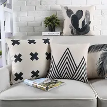 北欧モダン ブラックホワイトスタイル ソファ用クッションカバー【民宿装飾・車用・オフィス用】