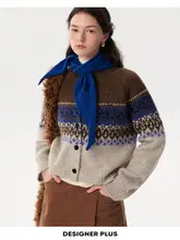 秋冬用 カーディガンセーター【多色展開・フェアアイル模様・重ね着に最適】（セットアップ対応）