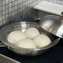 304食品対応のステンレススチール蒸し器【ハンドル付き・多機能・厚手・蓋付き】