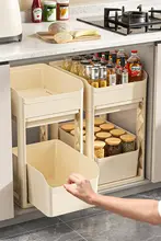 キッチン用 多層収納ラック【調理器具やおやつの整理・移動式・便利なデザイン】