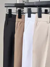通気性のあるメンズスーツパンツ【夏用・ストレート・高腰・薄手・フィット】
