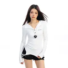 フード付き長袖Tシャツ【春用・フィット・女性用・スリムデザイン】