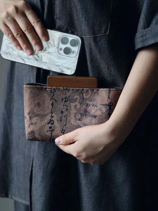 新中式デザインの手作りミニショルダーバッグ【香云纱・アウトドア用・夏向け】