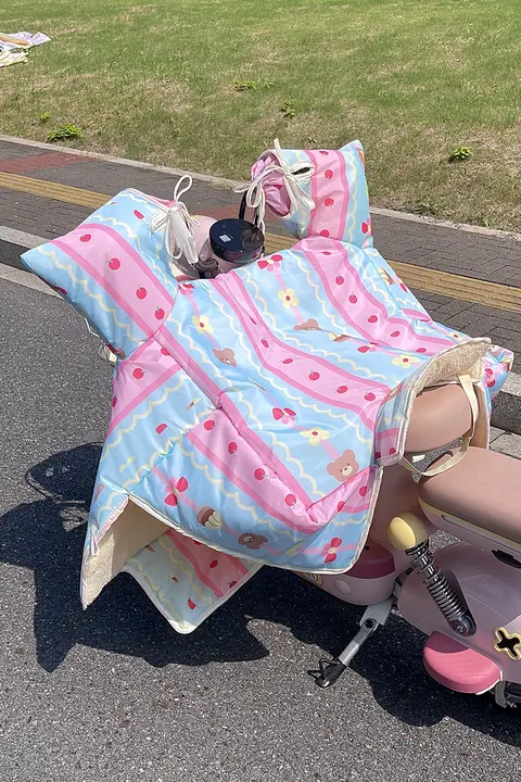 花柄 電動バイク用 風よけカバー【冬用・裏起毛・防水・防風】