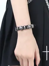 牛皮製 十字架デザインのブレスレット【ヴィンテージパンクスタイル・メタルアクセサリー】
