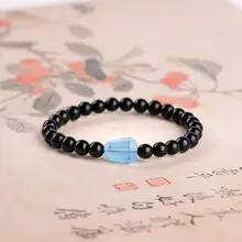 黒曜石の天然石ブレスレット【海蓝宝・黒水晶・アゲート・トルマリンストーン】