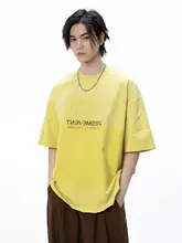 PMET ウォッシュプリントTシャツ【ダメージ加工・春用・クルーネック・ルーズフィット】