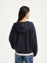 パーカー レディース デザイン性 フェイクレイヤード バイカラー ルーズ カレッジ風 春