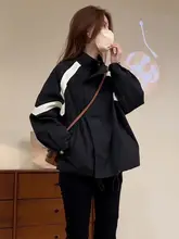 バイカラー切替のアウターコート【デザイン性の高いルーズフィット・春秋用・女性用】