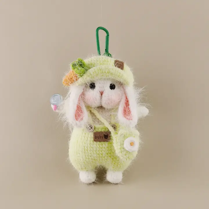 可愛いデザインのウサギぬいぐるみキーホルダー【おしゃれなバッグチャーム・ギフトに最適】