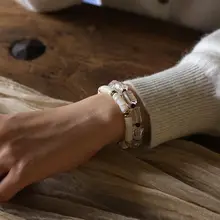 天然白貝のブレスレット【気品ある文芸風・フランス風・ヴィンテージデザイン】