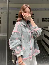 デニム風の春秋用ショートジャケット【女性向け・個性的で魅力的なデザイン】