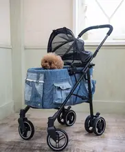 折りたたみ可能な軽量ペットカート【中小型犬猫用・車載対応・バッグ分離可】