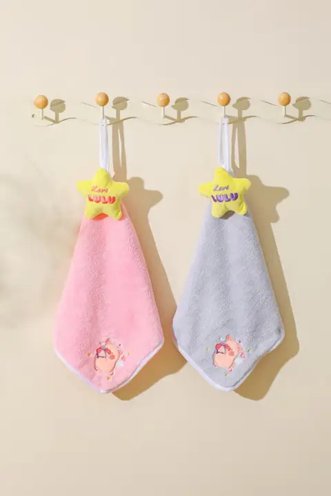 可愛いデザインの吸水ハンドタオル【キッチン・洗面所用・掛け式】