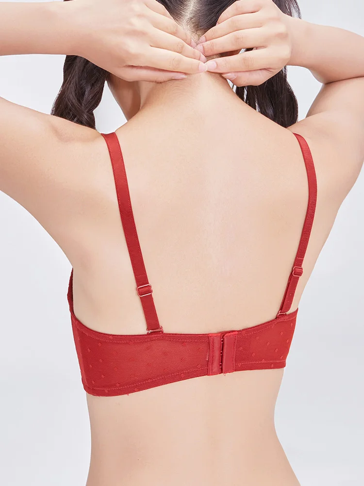 ブラジャー 胸 の 形 に合わせたノンワイヤー モールドカップの選び方：愛美麗 IM17BEF1 赤色モデルの実測と機能解析