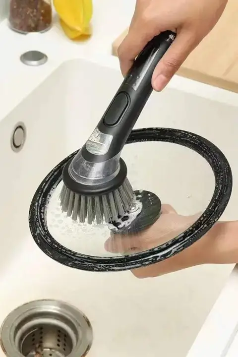 高品質ロングハンドル液体洗浄鍋ブラシ【キッチン用・汚れ落とし】