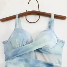 グラデーションデザインの女性用ワンピース水着【三角型・学生向け・温泉用】（セットアップ対応）