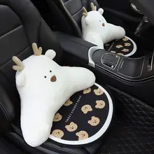 かわいいクマデザインの車用腰クッション【四季対応・快適なサポート】（セットアップ対応）