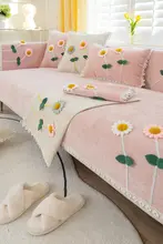 ピンクカラーの防滑ソファカバー【全包型・モダンデザイン・季節問わず対応】