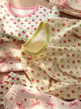 子供用 綿100% スムーズな肌触りのインナー上下【女の子用・長袖・秋冬用・ホームウェア】（セットアップ対応）