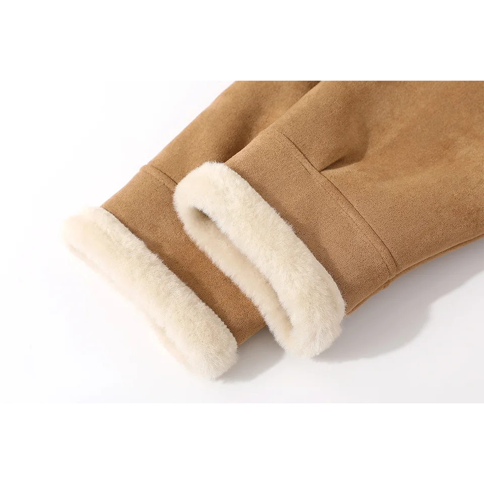 NS フレンチスタイルのレトロカジュアル女子用羊羔絨中長コート【厚手・保温・スタンドカラー】