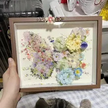 蝶のエターナルフラワーDIY材料キット【乾燥花フレーム置物・バレンタインギフト】
（セットアップ対応）