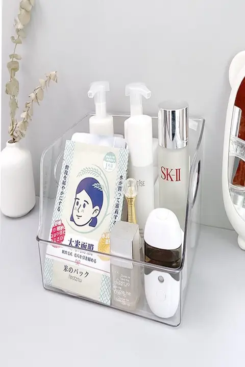 卓上用アクリル収納ボックス【透明・化粧品・本収納対応】