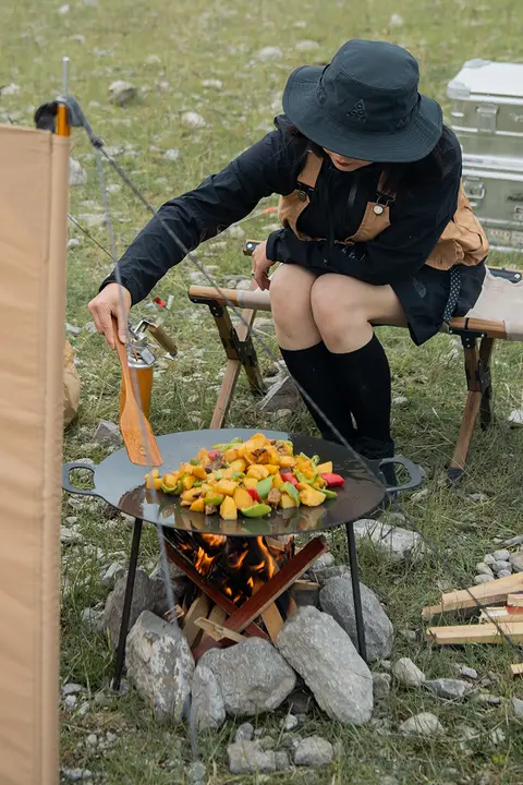 Naturehike 鉄製 平底 バーベキューパン【アウトドア用・キャンプ・グリル・ピクニック】